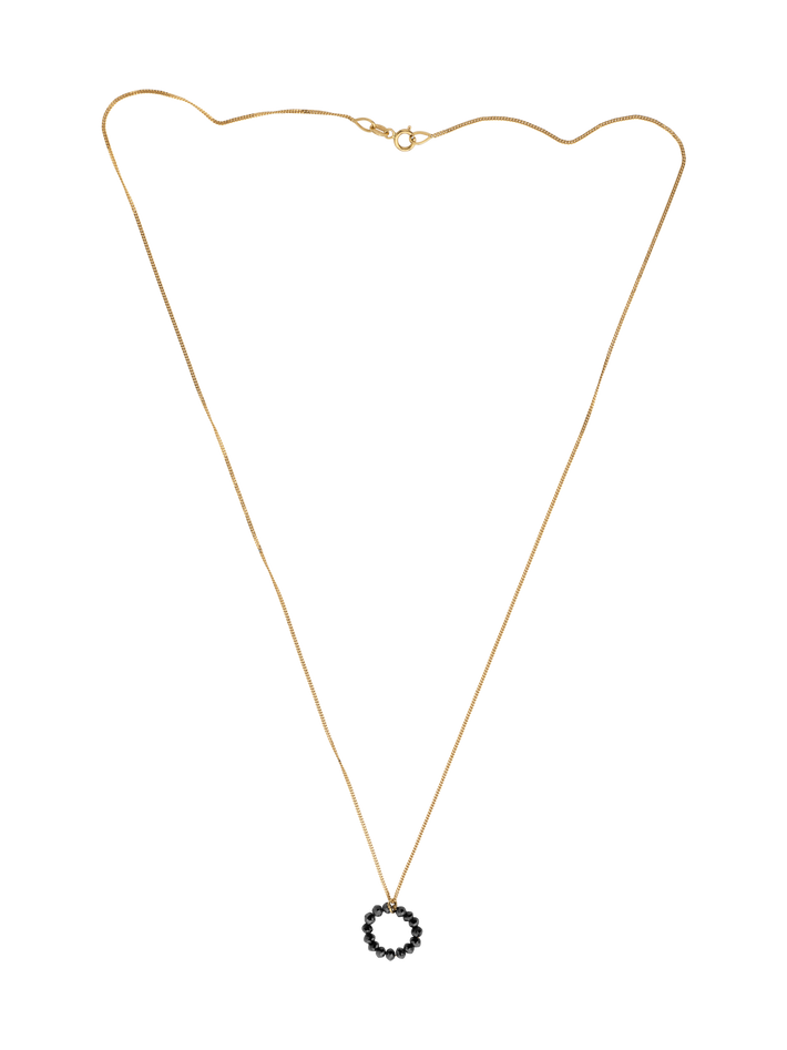 Black diamond halo necklace