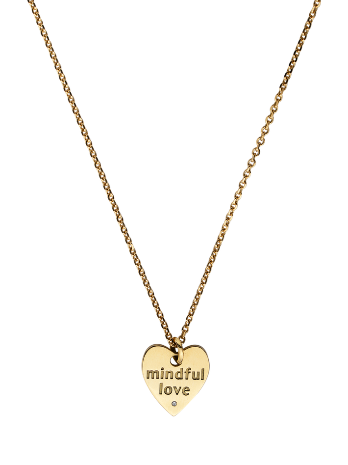 A mindful love heart pendant on chain