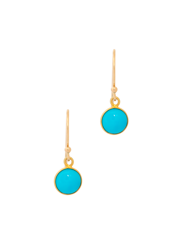 Small sleeping beauty turquoise round earrings