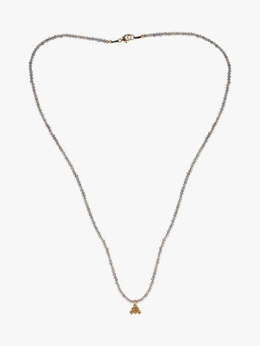Labradorite and diamond beaded necklace photo