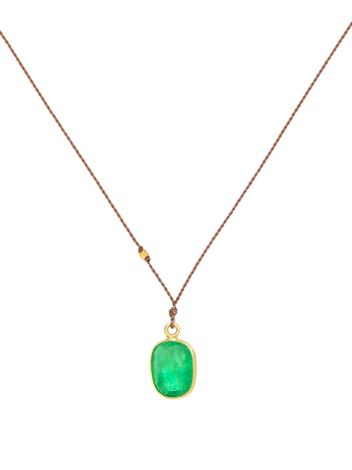 Cushion cut hot sale emerald necklace