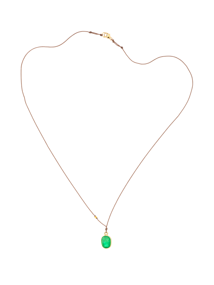 Emerald cushion cut pendant necklace