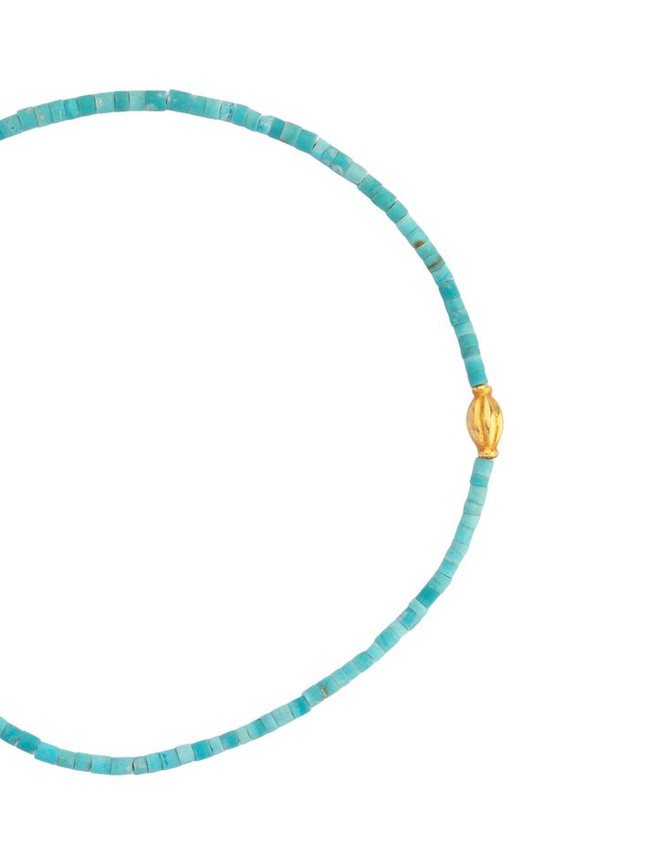 Heishi turquoise and 18kt beaded bracelet