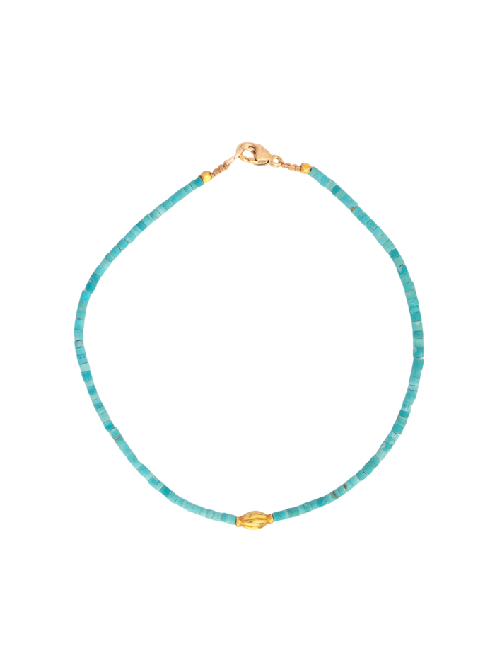 Heishi turquoise and 18kt beaded bracelet