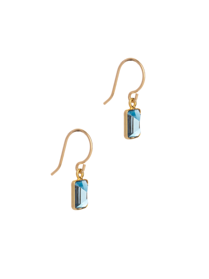 London blue topaz 18kt earrings