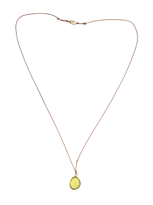 Peridot and 18kt bead necklace photo