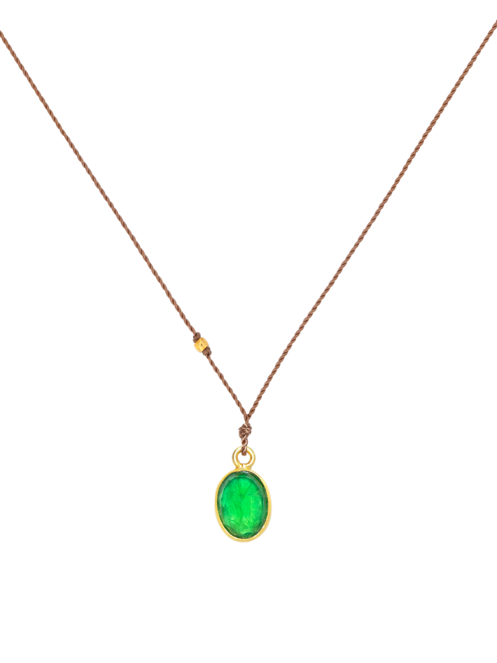 Small emerald pendant necklace