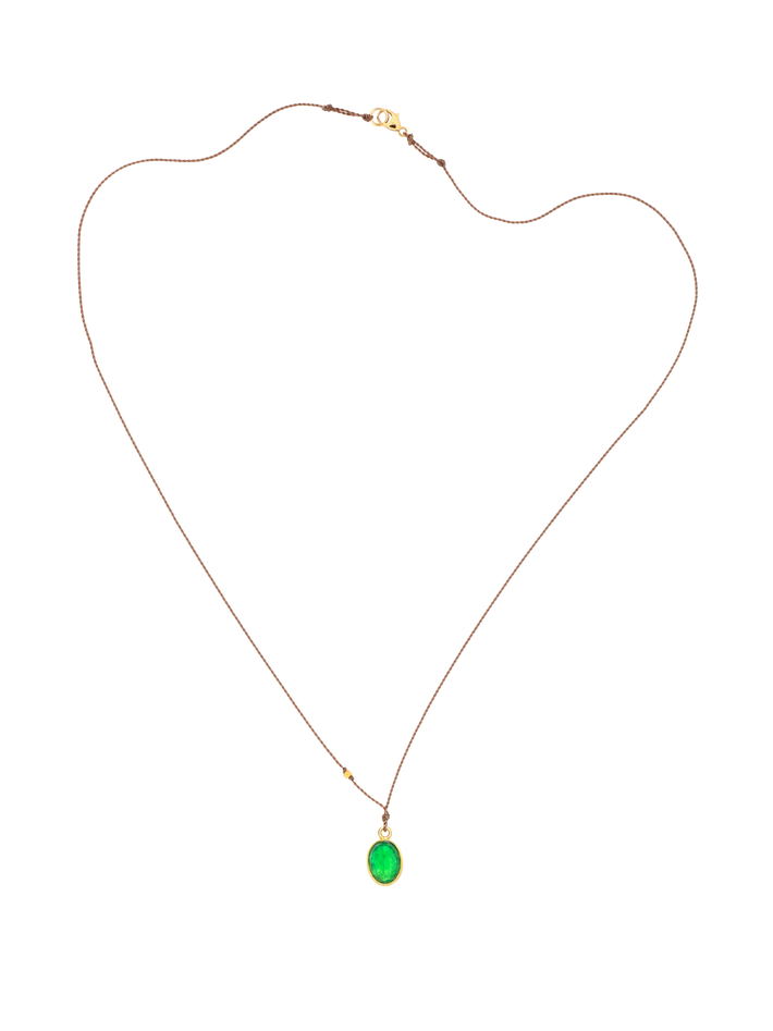 Small emerald pendant necklace