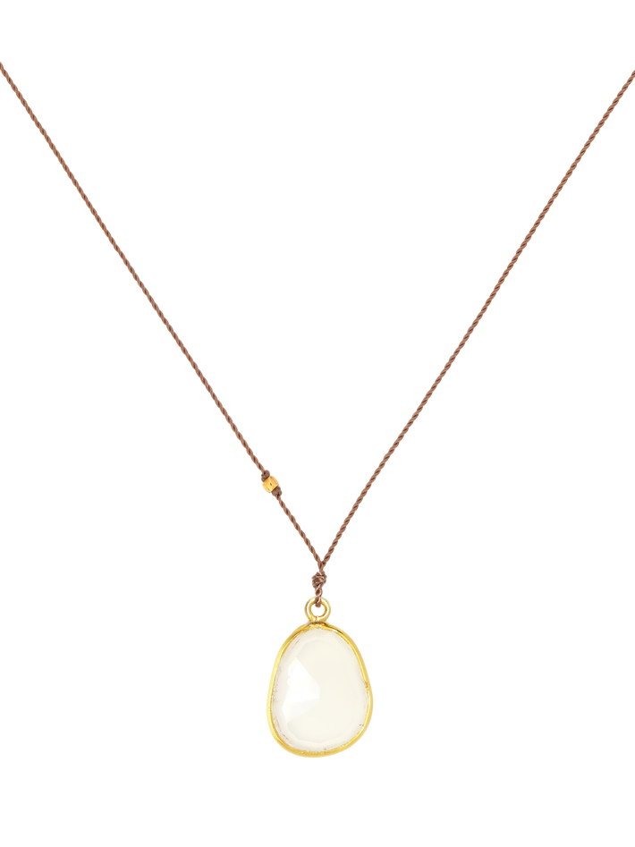 White chalcedony pendant necklace