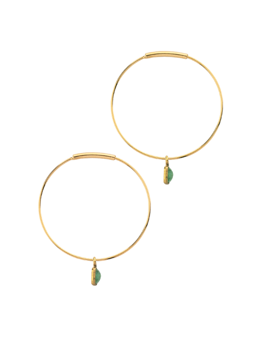 14kt emerald hoops photo