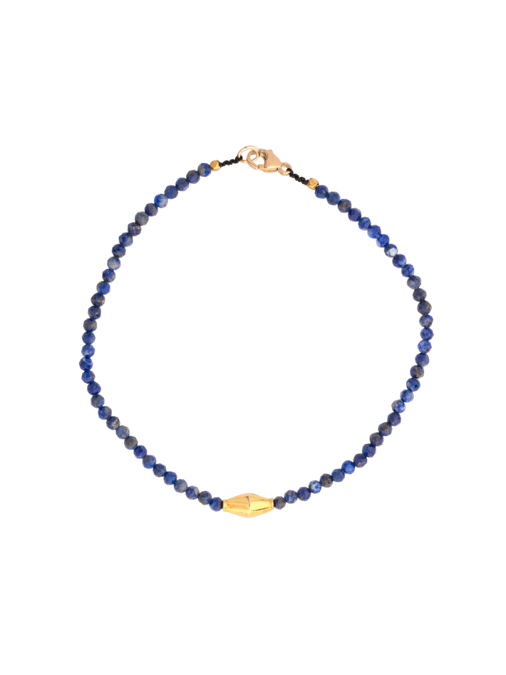 Sapphire and 18kt beaded bracelet