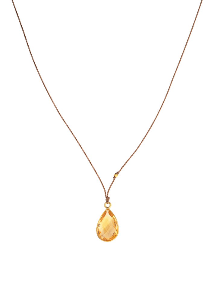 Citrine and 18kt bead necklace