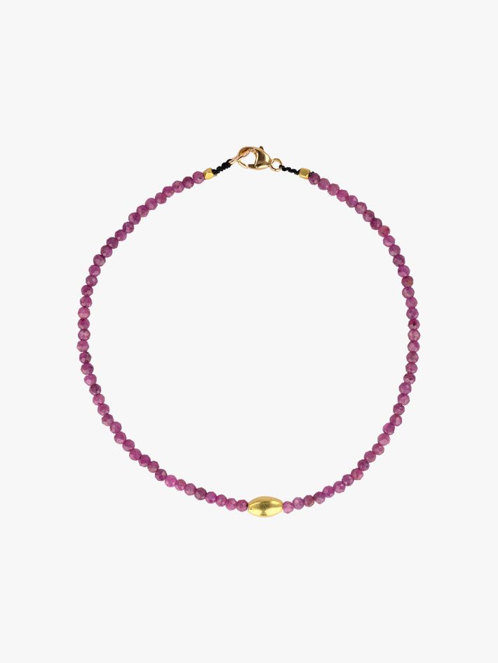 Ruby and gold beaded bracelet