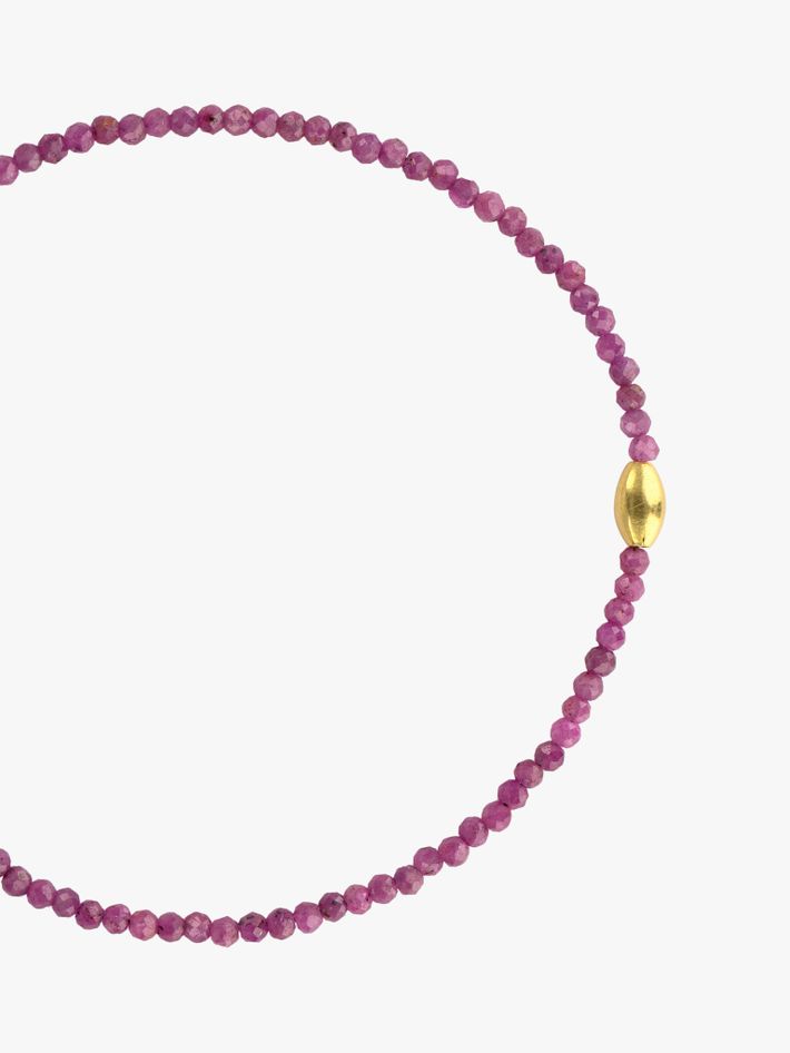 Ruby and gold beaded bracelet
