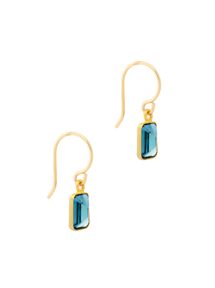 London blue topaz baguette earrings
