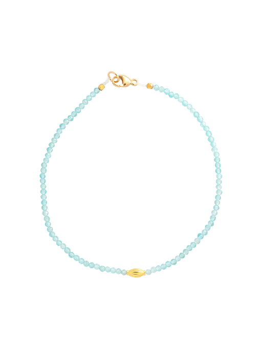 Aquamarine and gold bead beaded bracelet photo