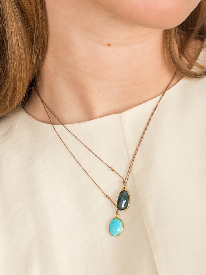 Turquoise faceted pendant necklace
