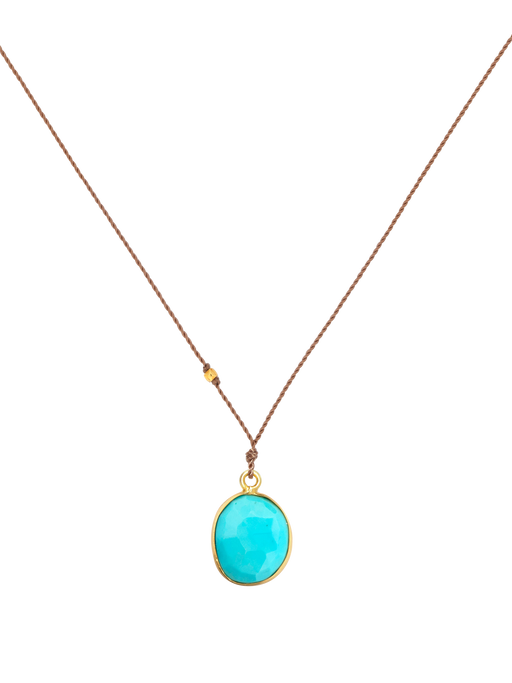 Turquoise faceted pendant necklace photo
