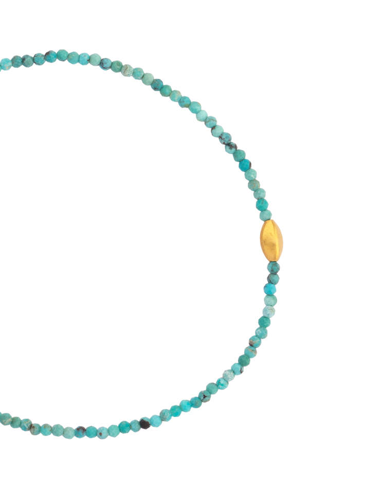 Turquoise and 18kt beaded bracelet 