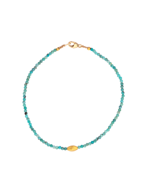 Turquoise and 18kt beaded bracelet  photo