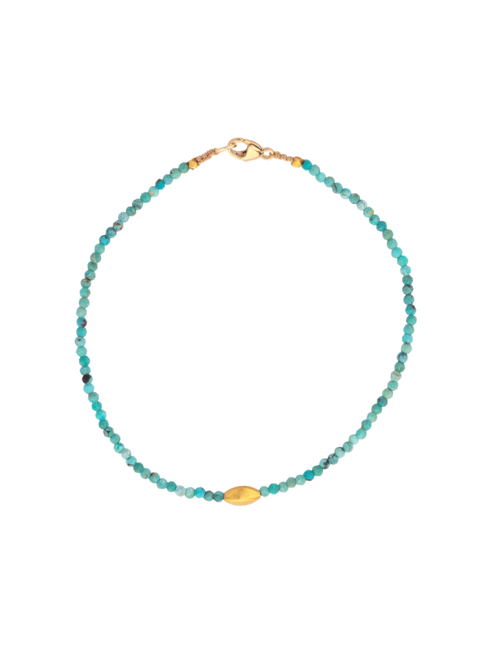 Turquoise and 18kt beaded bracelet 