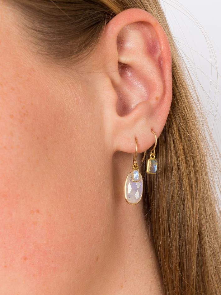 Rainbow moonstone double earrings