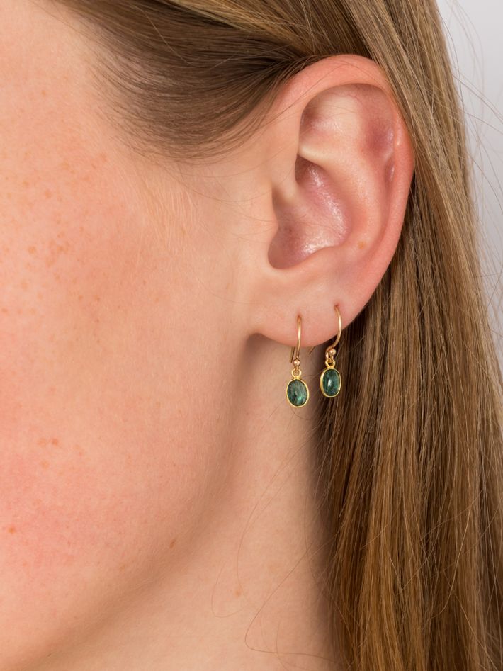 Tiny hot sale emerald earrings