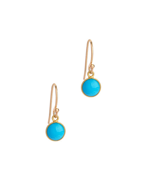 Sleeping beauty turquoise round 18kt earrings photo