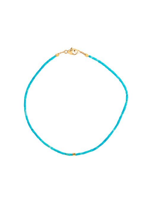 Turquoise with gold bead beaded bracelet photo