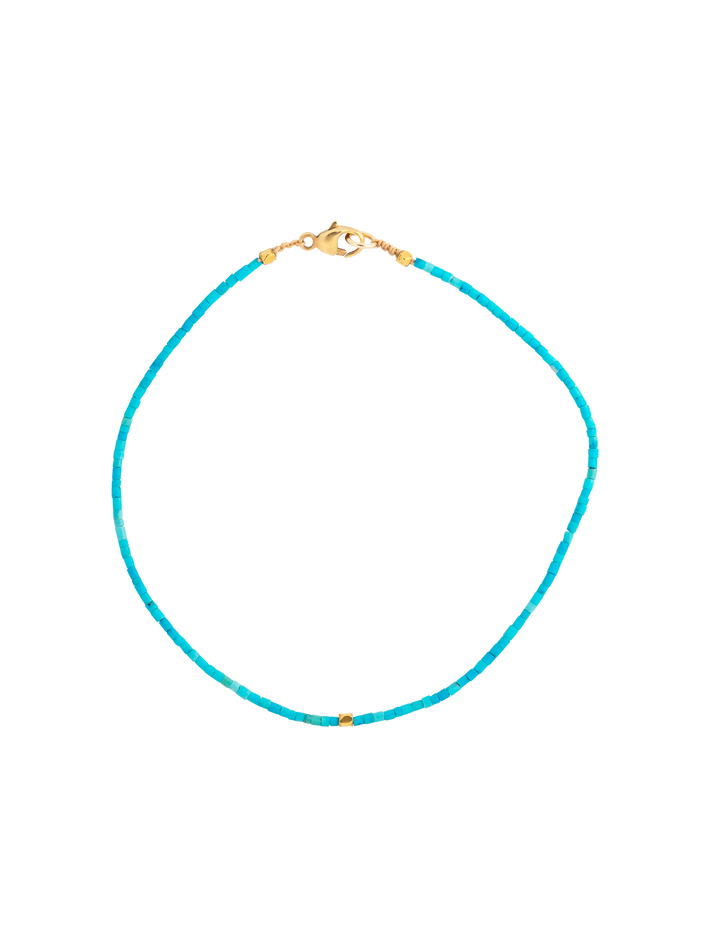 Turquoise with gold bead beaded bracelet