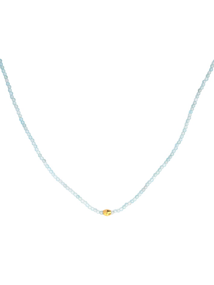  Beaded apatite necklace with 18kt bead