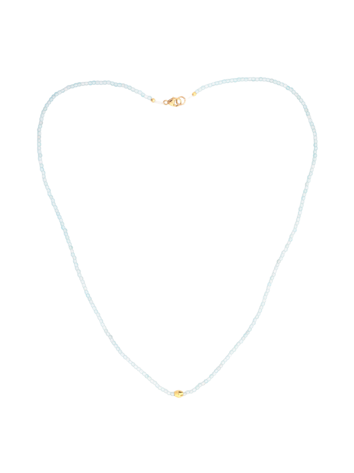  Beaded apatite necklace with 18kt bead