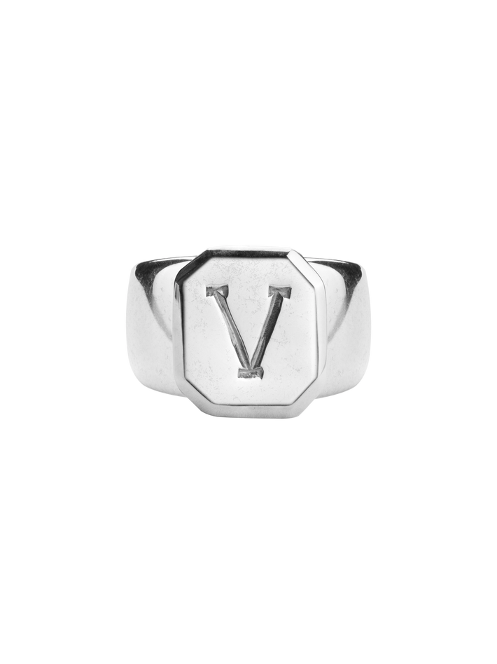 Vlogo Signature Metal Ring for Man in Transparent