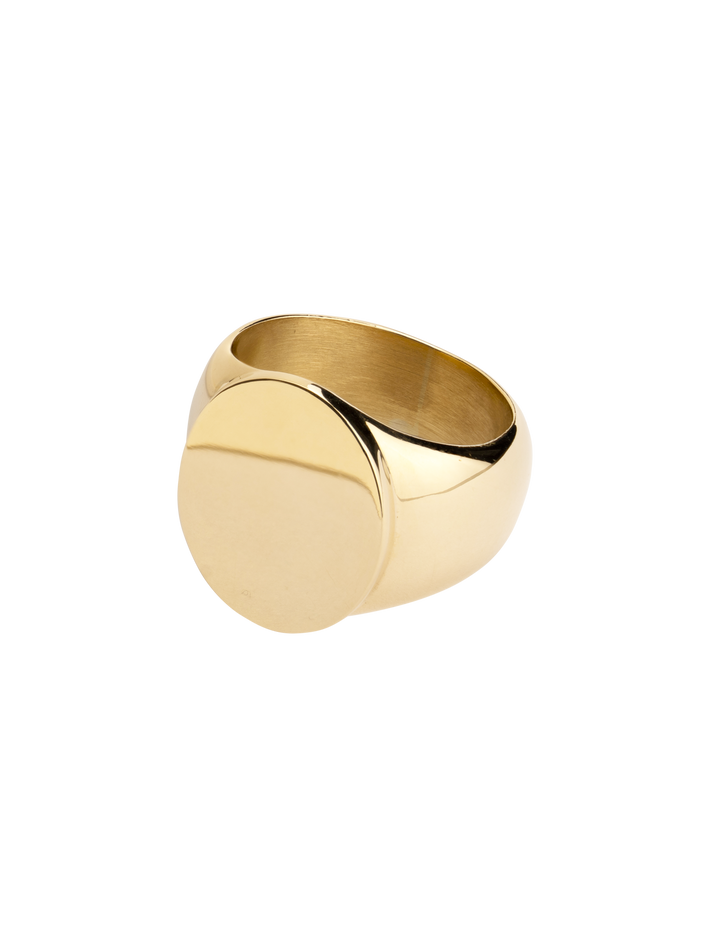Oval face signet ring