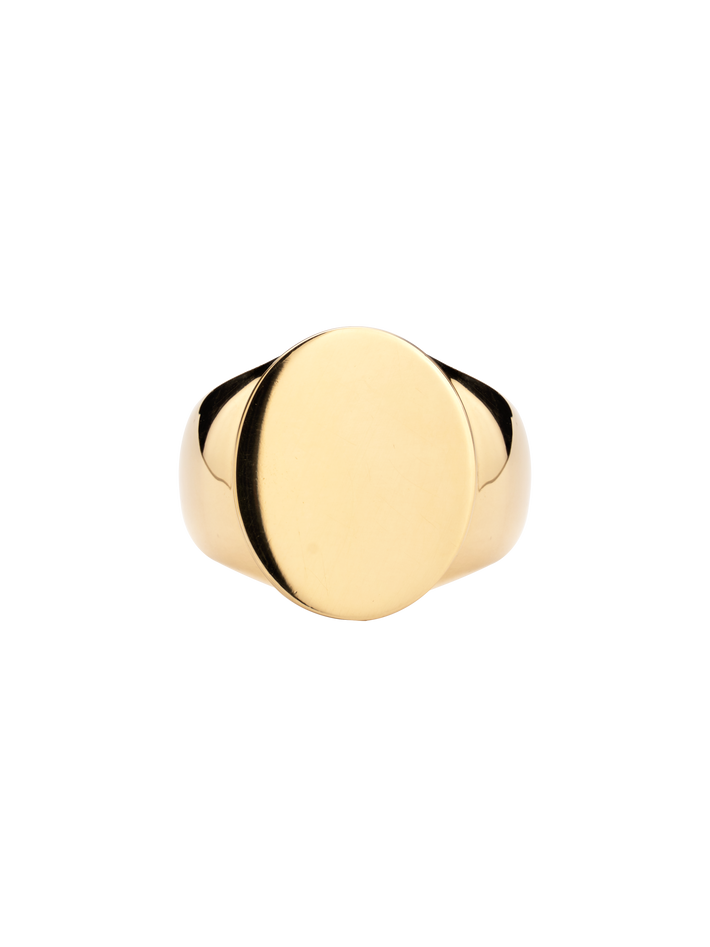 Oval face signet ring
