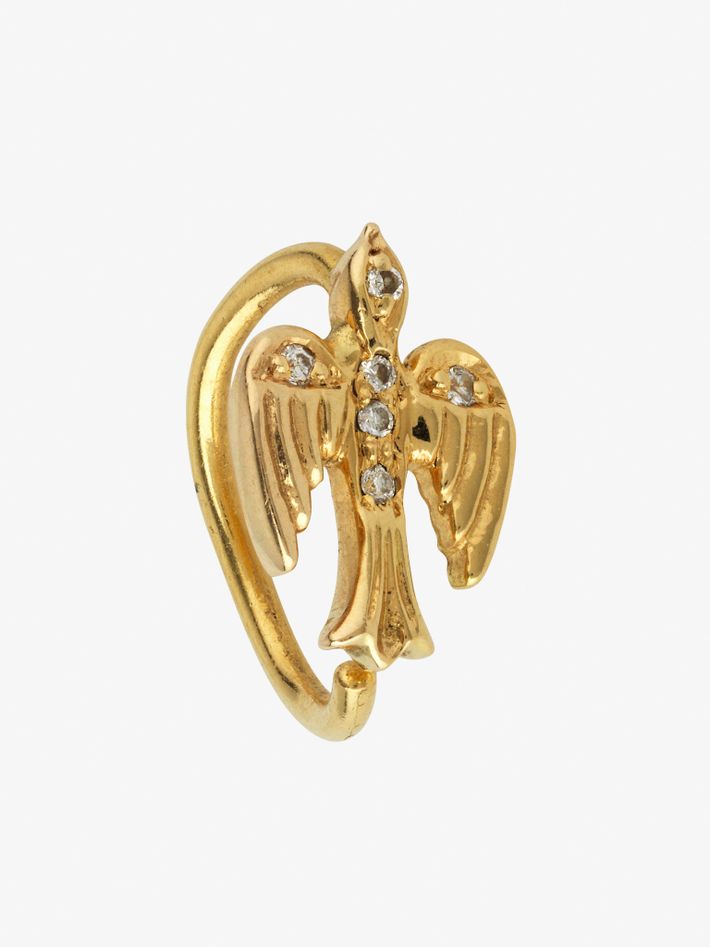 Flow bird mini hoop with diamonds