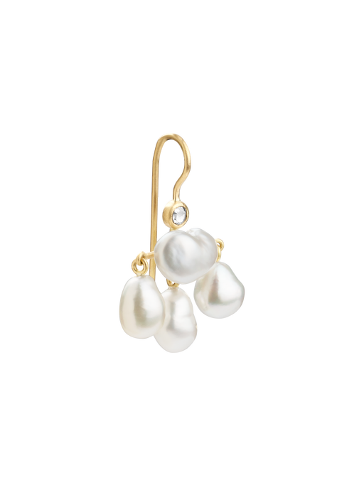 Four pearl and diamond earring photo