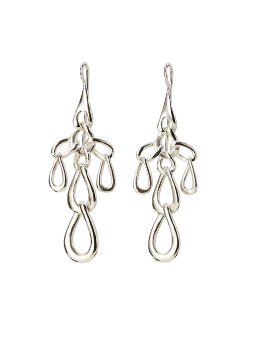 Flow Link Earrings in Silver photo