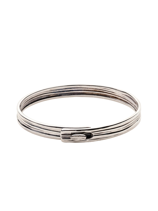 Mull Polished Oxidised Silver Click Bracelet photo