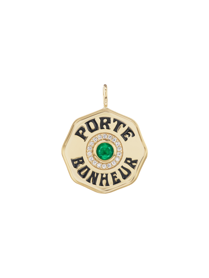 Porte Bonheur - emerald w/diamonds