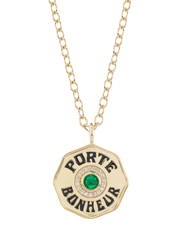 Porte Bonheur - emerald w/diamonds