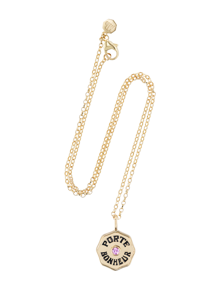 Porte Bonheur necklace - pink sapphire