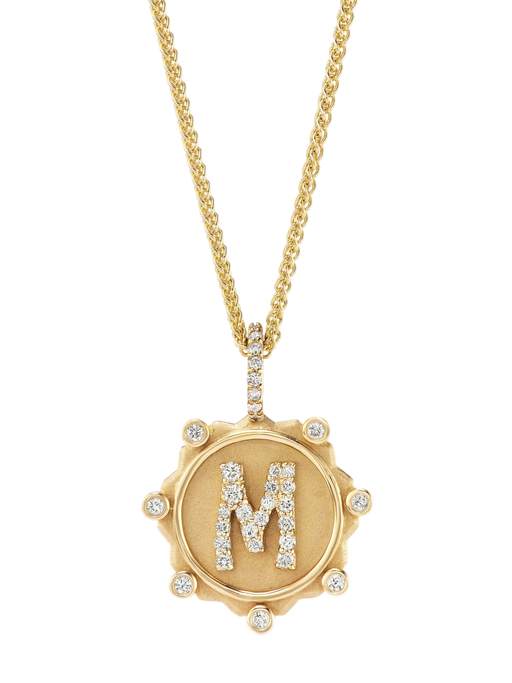 Alphabet Coin Pavé Necklace photo