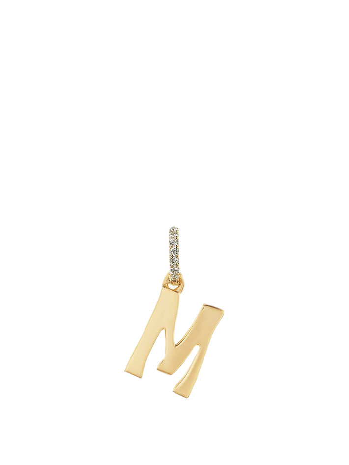 Large letter charm with diamonds
