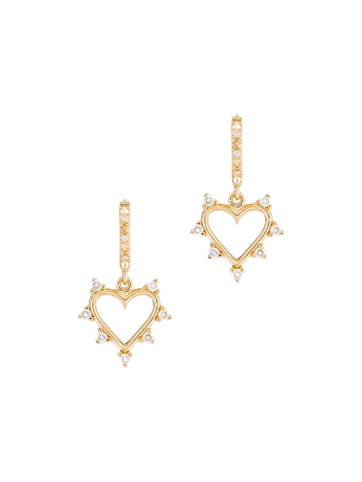 Mini open heart earrings