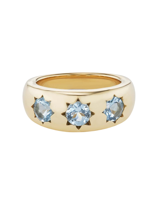 Gemma Starburst Ring Aqua photo