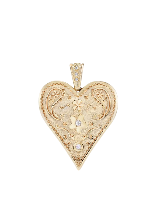 Large Southwestern Heart Charm photo