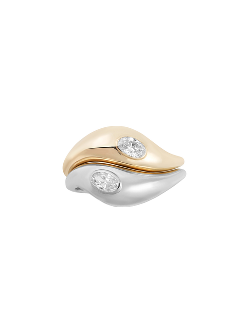 Jupiter ring set - white and yellow gold photo