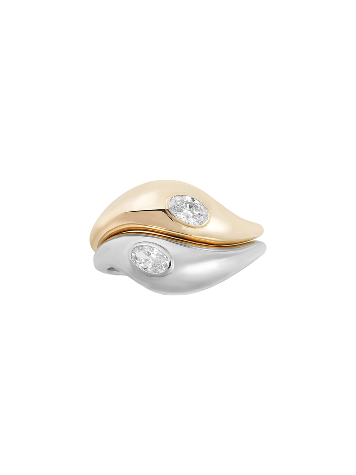 Jupiter ring set - white and yellow gold