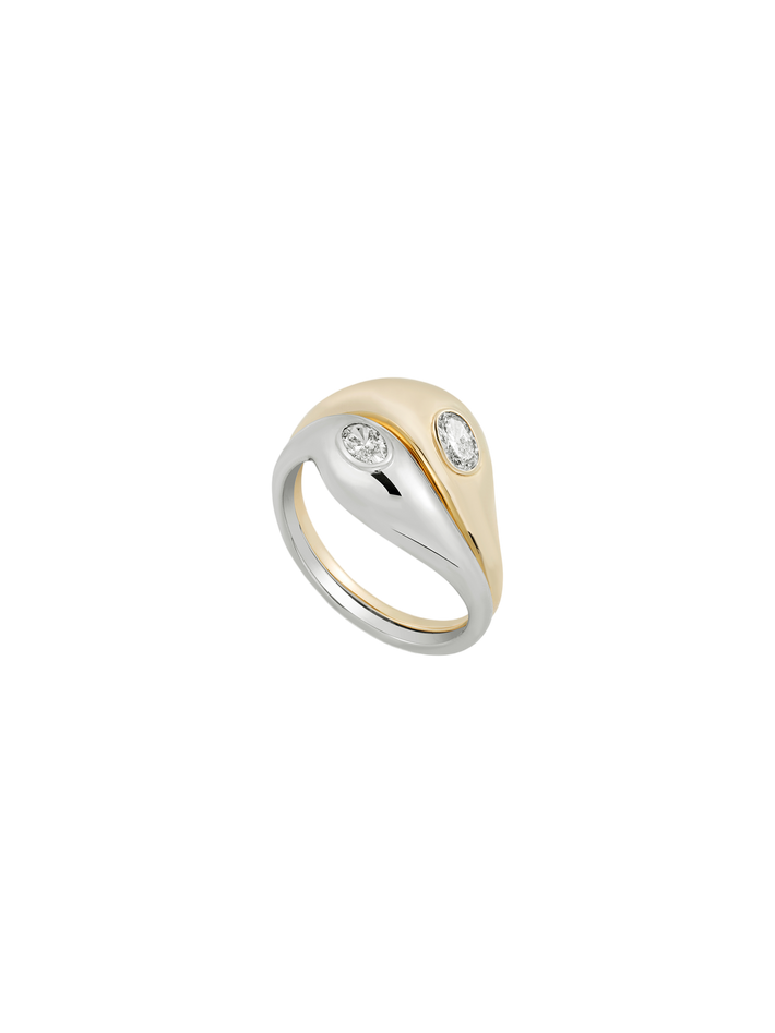 Jupiter ring set - white and yellow gold